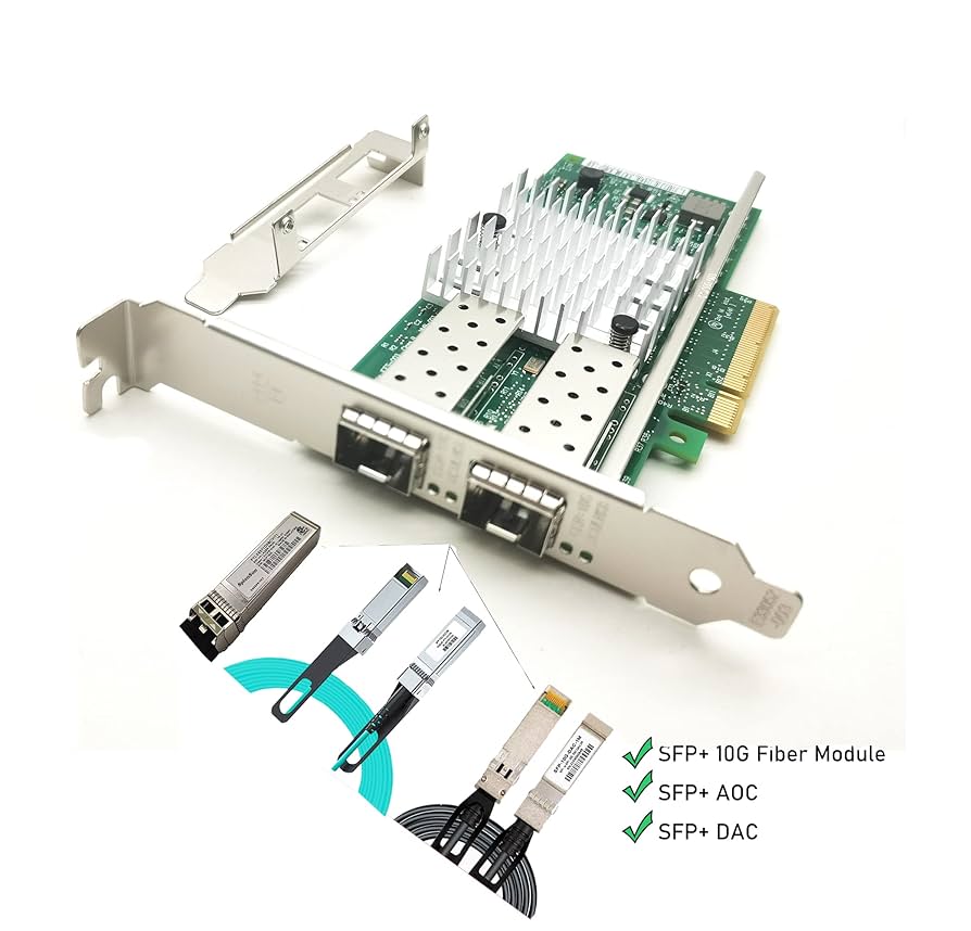 Amazon.com: 10Gb Network Card Dual SFP+ Ports PCIEx8