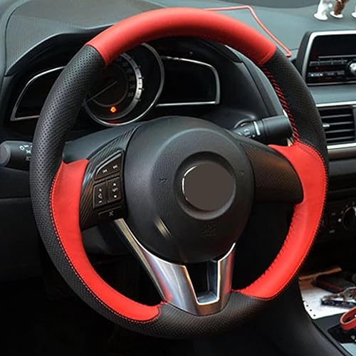 Miniatura 3 de KaRFri Funda de cuero de gamuza para volante de automóvil, apta para Mazda Atenza 2014 CX-5 CX5 Mazda 3 CX-3 2016