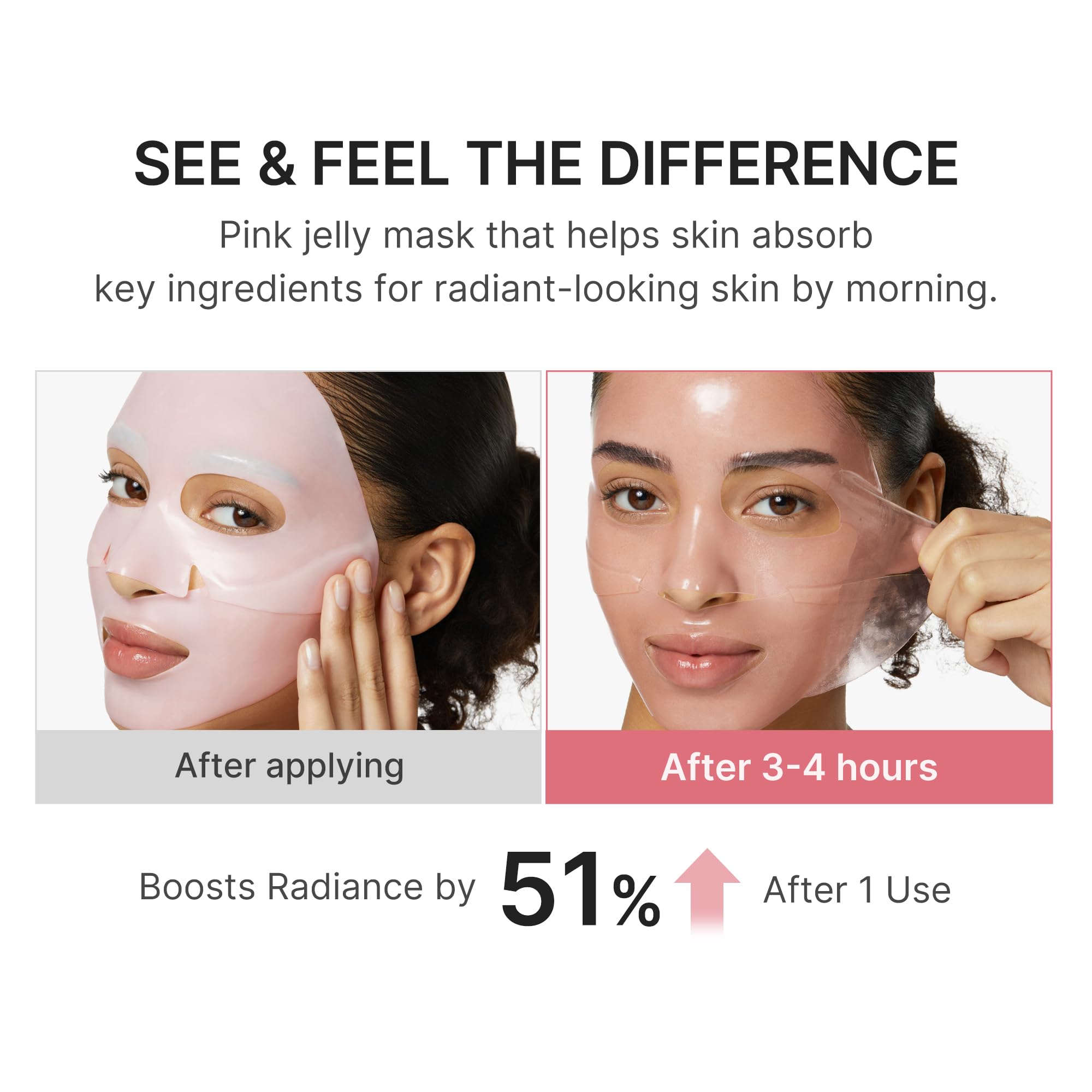 medicube Salmon Dna Pdrn, Maschera In Gel Di Collagene Rosa, Da Notte, Per Una Pelle Luminosa Ed Elastica, Idratante, Rassodante E Idratante, 4 Pezzi (Confezione Da 1)