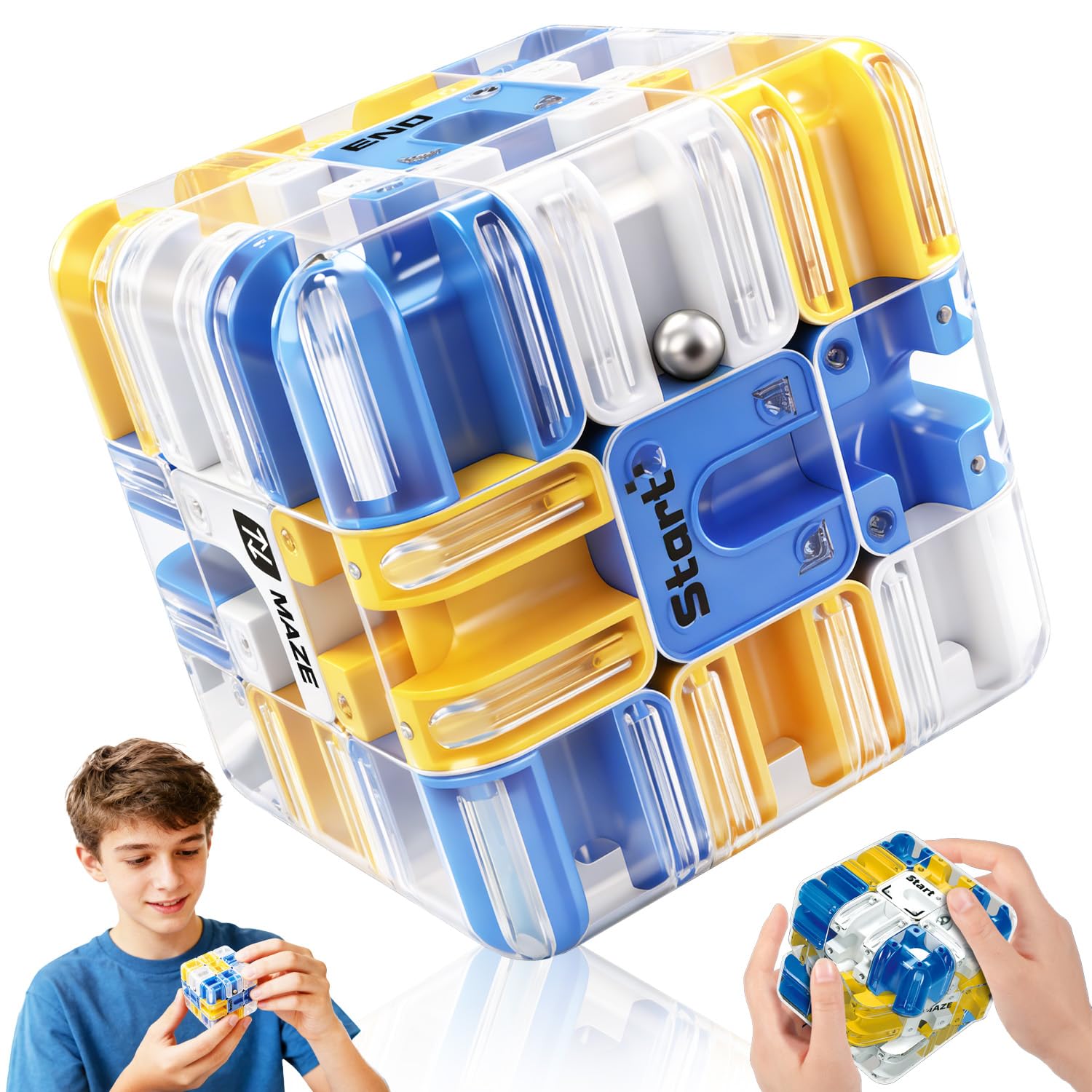 Large Labyrinth 3D Maze, an Engaging Brain Teaser Game for Kids, Logical Challenge 3x3 Maze Toy for Developing Logic and Stress Relief, Ideal for Teens, Adults, Family and Friends