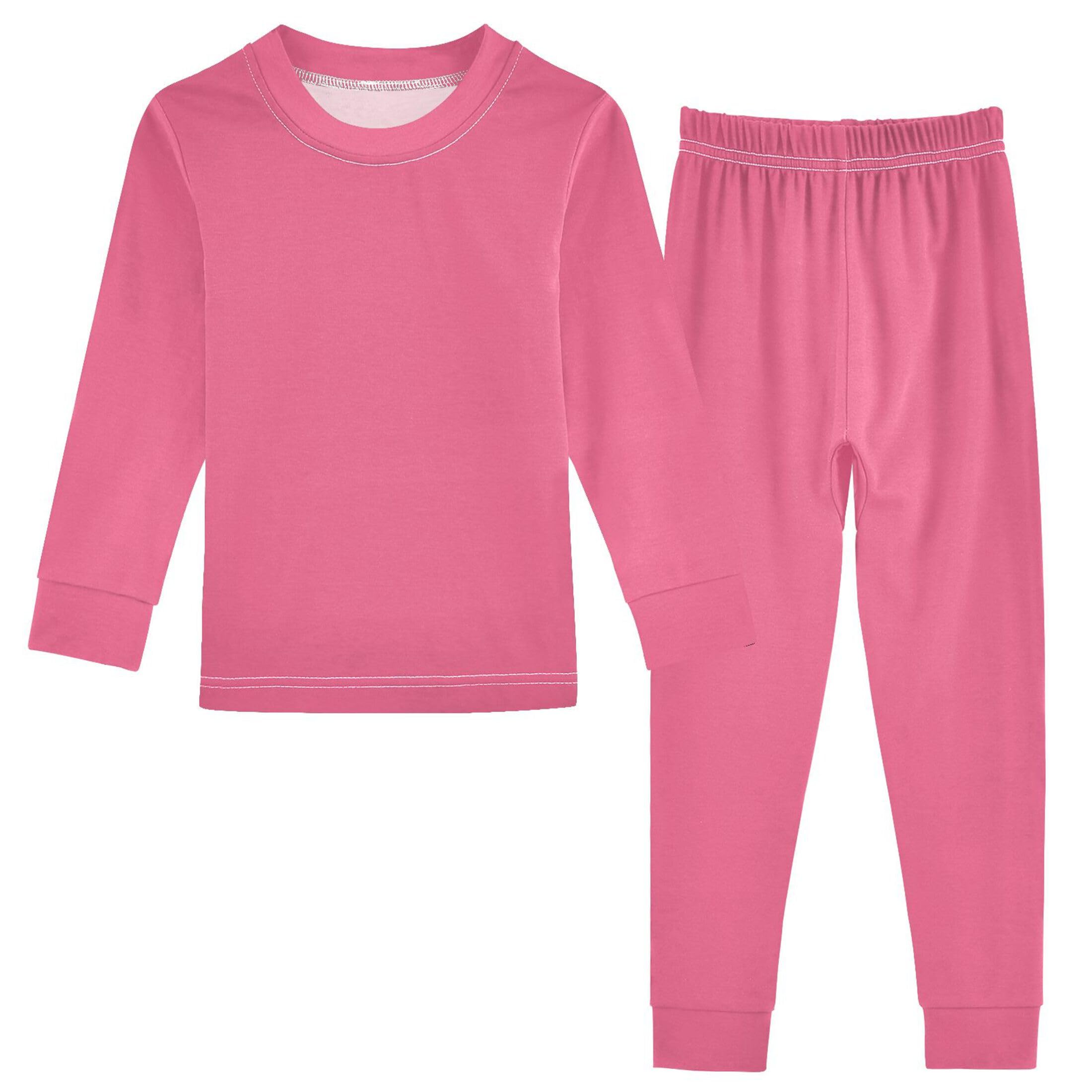 Pink Long Sleeve Pajamas Set Sleepwear Jammies 2pcs Set Pjs Pink 04