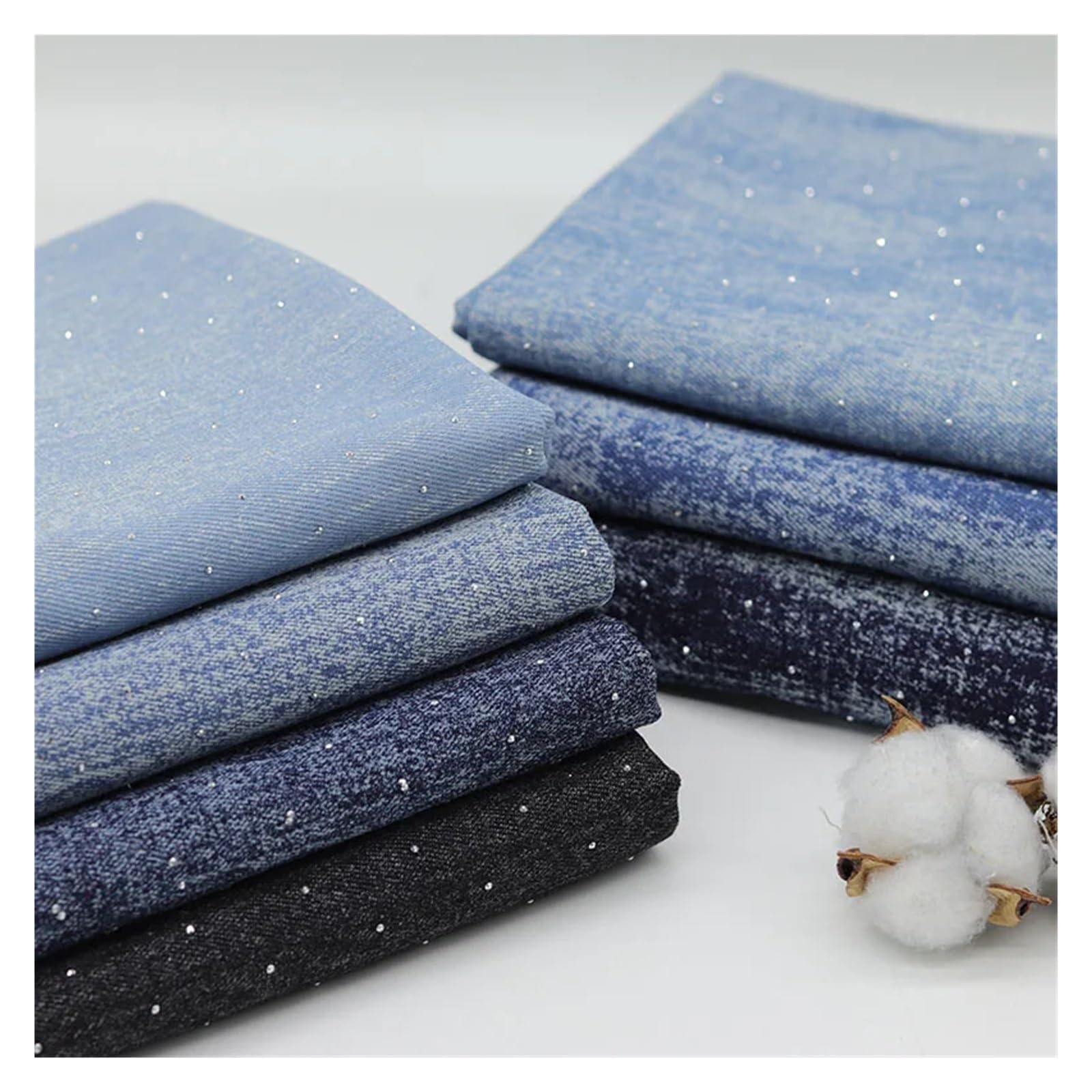 Lavado de tela vaquera con diamantes brillantes for vestidos, bolsos, jeans, costura DIY Para Ropa, Costura De Manualidades(Black)