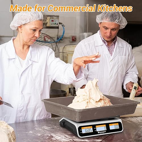 Miniatura 8 de Báscula de cocina comercial de 66.1 lbs  Báscula digital de doble pantalla, precisión de 0.18 oz  Batería recargable de plomo ácido, sartén