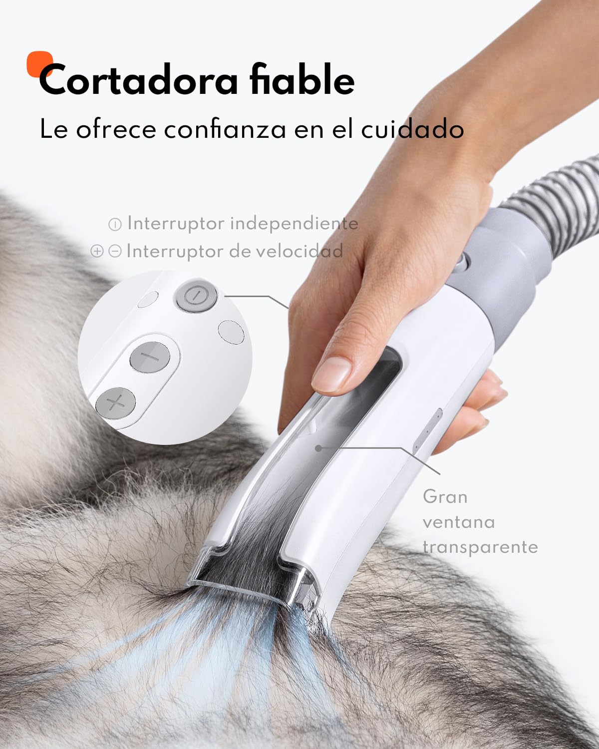 Homerunpet Cortapelos Perros con Aspiradora de Pelo, Ultra Silencioso y Succión 99% Pelo de Mascota, Cepillo Aspirador Profesional con 6 Herramientas para el Cepillado , 1,85L