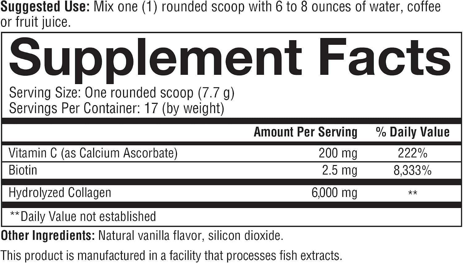Youtheory Vanilla with Biotin Collagen Powder