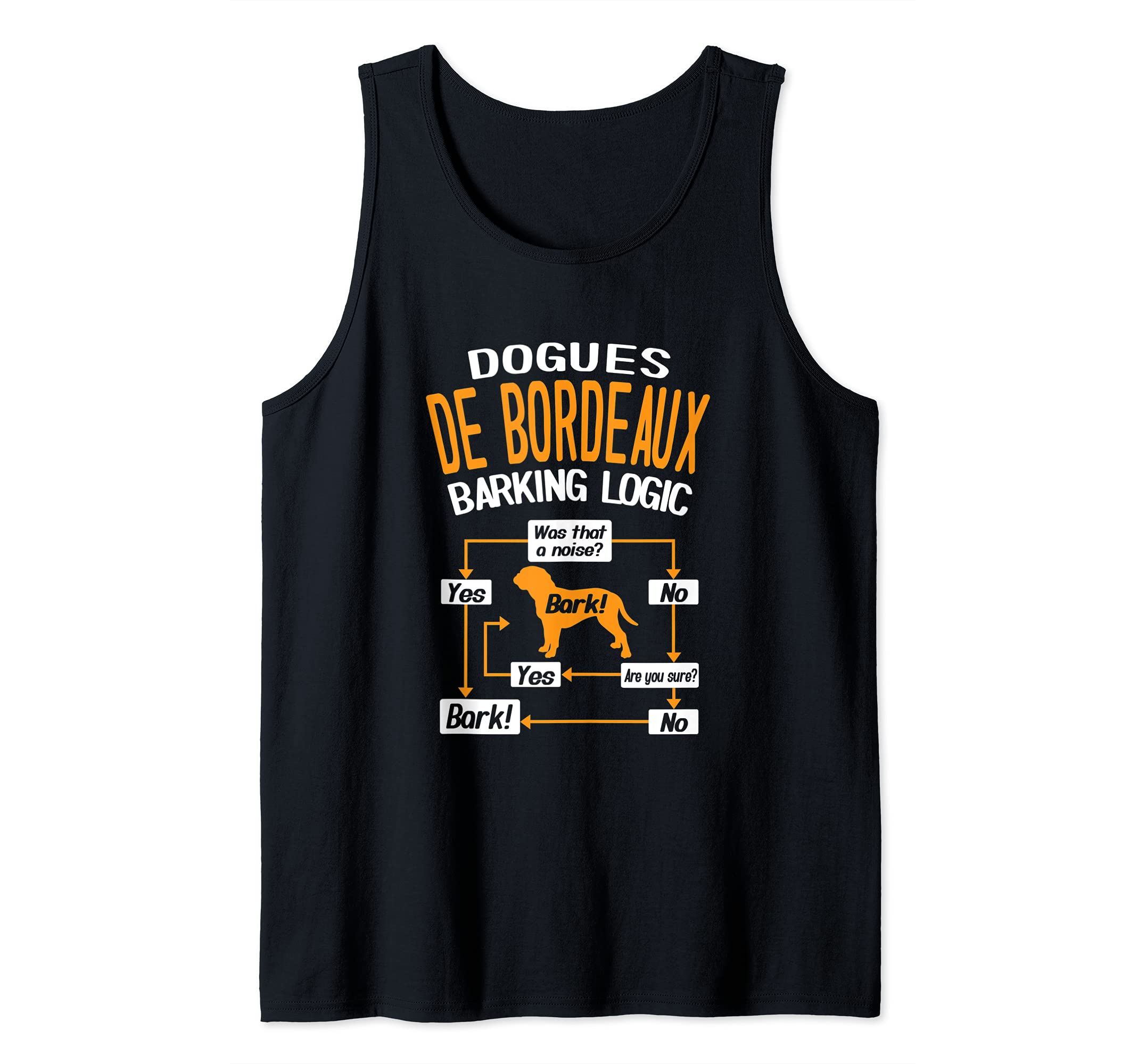 Dogues de Bordeaux Barking Logic Dog Lover Tank Top, Black