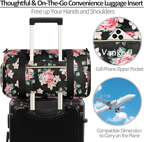 Miniatura 5 de Bolsa de gimnasio para mujer con compartimento para zapatos, impermeable, bolsa de lona deportiva para viajes, fin de semana, llevar en la playa,