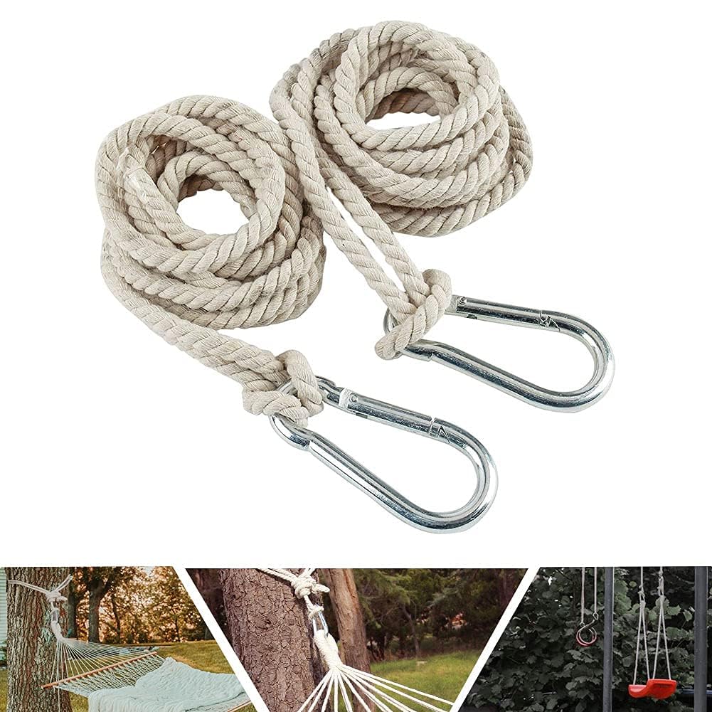 Corda per altalena per albero, 2 pezzi, cinghia per appendere l'amaca all'albero con ganci resistenti, per interni ed esterni, set di accessori per altalena (corda singola da 4 m)