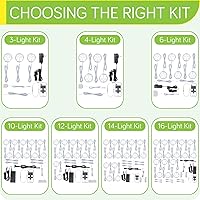 Vista 6 de Kit de iluminación para debajo del gabinete, luces LED debajo del mostrador, adaptador de enchufe eléctrico de pared de 120 V, control remoto