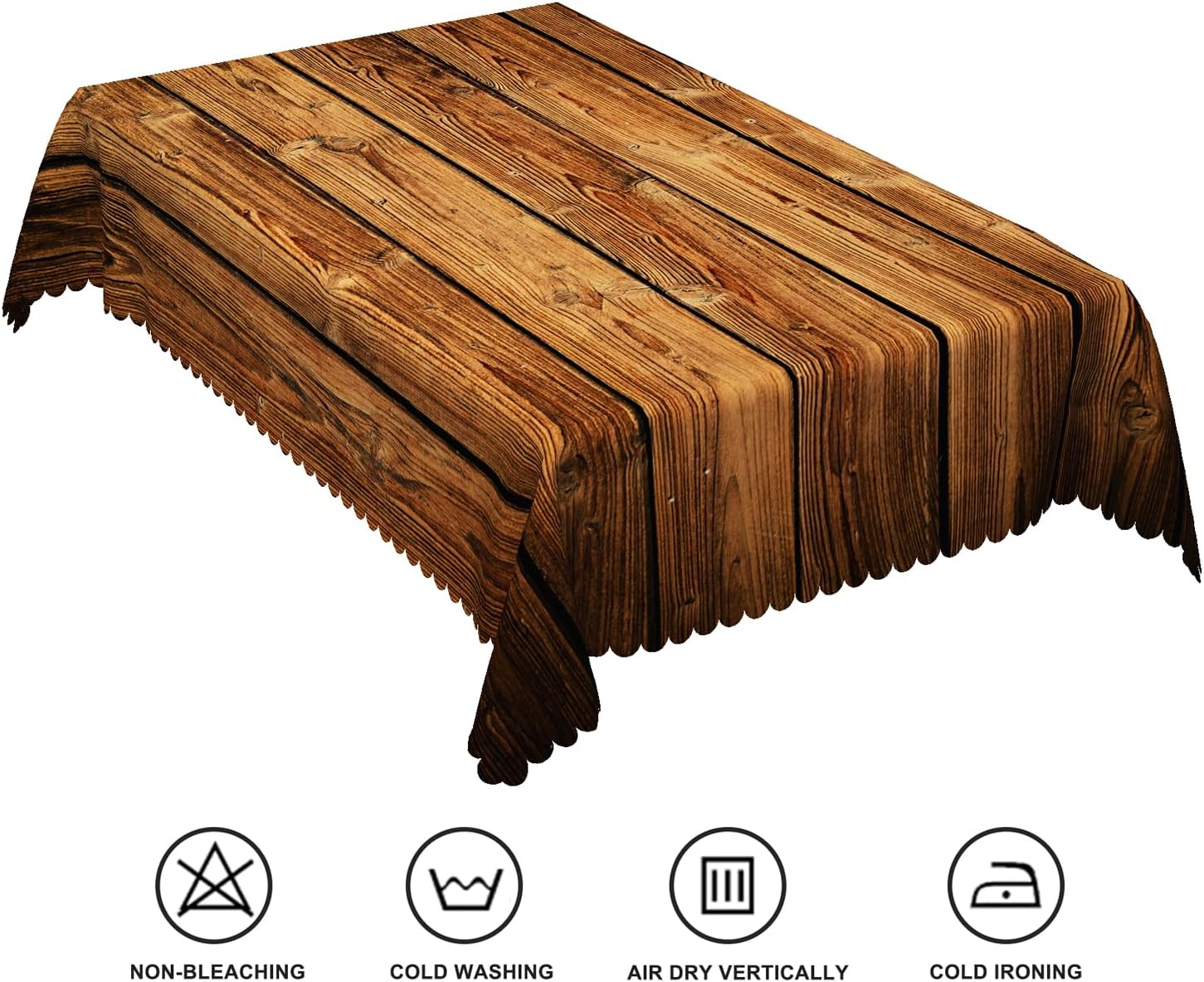 70x120inches Brown Wood Grain Rectangle Tablecloths Rustic Farmhouse Style Wooden Board Table Cloth Stain Resistant Wrinkle Free Table Cover for Dining Room Kitchen Western Themed Party Decor
