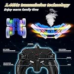 Terucle Remote Control Car, 360°Rotating 4WD RC Cars with Cool Spray, 2.4Ghz Double Sided RC Stunt Car with Cool Lights, RC Drift Car for Kids Toys Best Gifts for Boys Girls Age 4-6 7 8-13