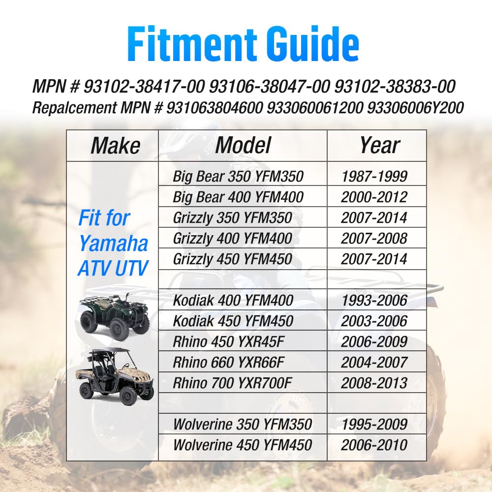 Roulements de roue avant et joints pour Yama-ha Big Bear 350 400 Grizzly 350 400 450 Kodiak 400 450 Wolverine 350 450 Rhino 450 660 700