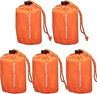 NovaMedic Emergency Sleeping Bag 5 Pack: 84x36" Thermal Mylar Bivy Sacks - Waterproof, Lightweight Survival Blankets for Camping, Hiking & Emergencies
