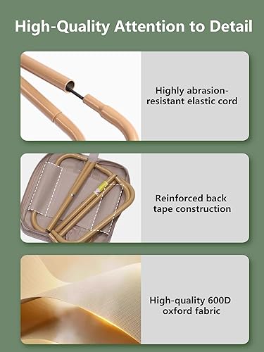 Miniatura 5 de Taburete de viaje para camping, silla portátil pequeña y portátil, con capacidad para hasta 440 libras, fácil de instalar con bolsa de transporte