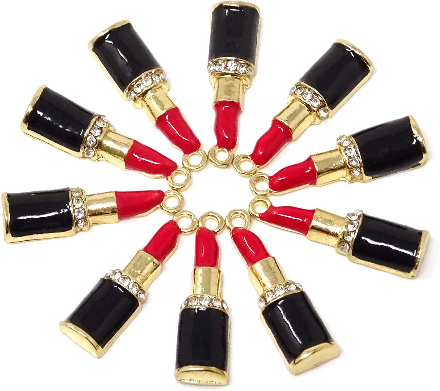 Honbay 20PCS Enamel Alloy Pendants Sexy Red Lip Lipsticks Charms Pendants Bead Charms for Earrings Necklaces Bracelets Jewelry Making or DIY Crafts