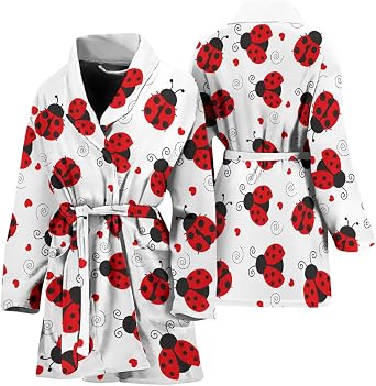 Ladybug Love Bathrobe For Women - Cozy Soft And Lightweight Bath Robe