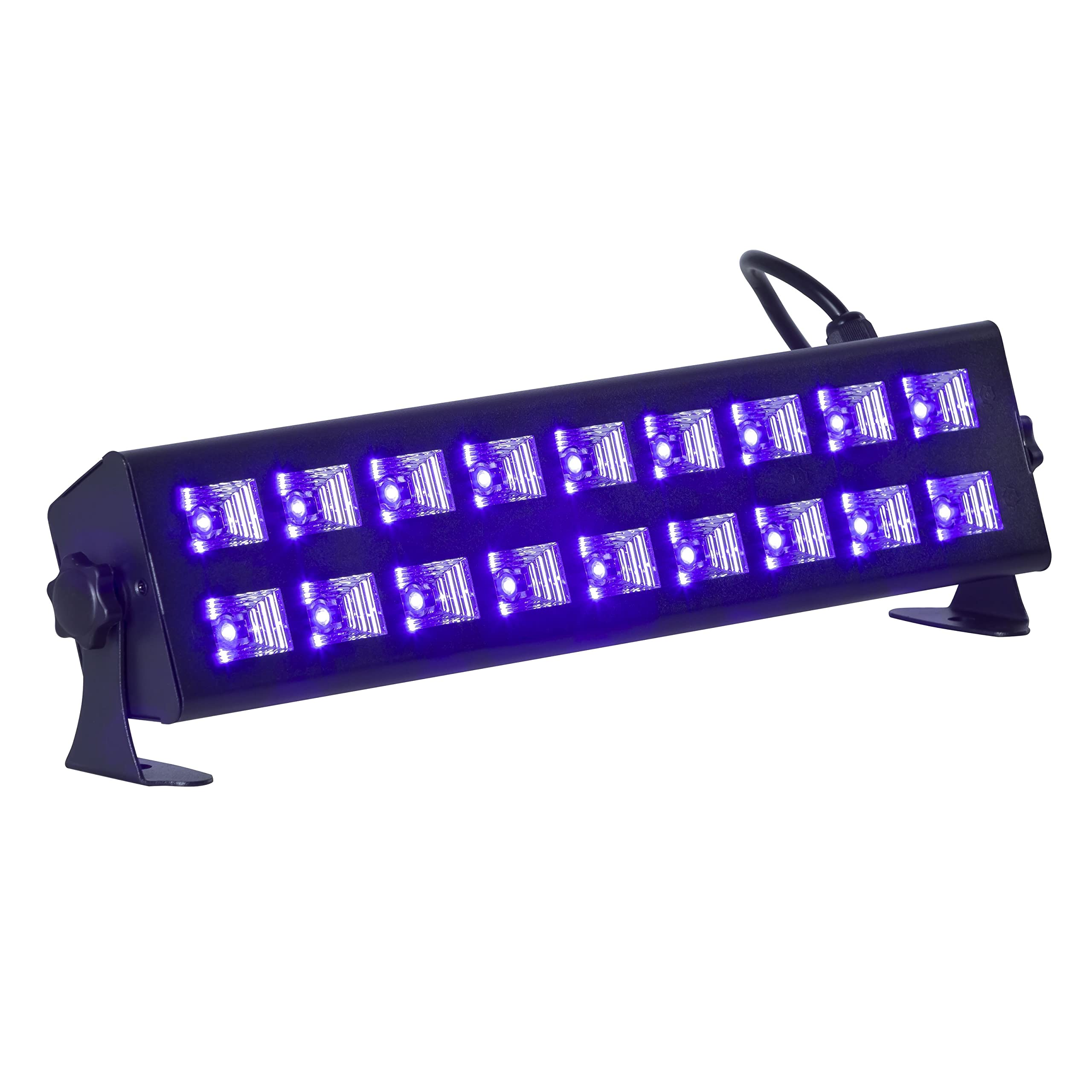 PURElight UV-18 Schwarzlicht LED Bar, 18x 3W, Leicht & Vielseitig, Ideal für Theater, Clubs, Discotheken, Inkl. Montagebügel, 54W Leistung, UV-Lichtquelle, Keine DMX-Steuerung, Kein Sound to Light,
