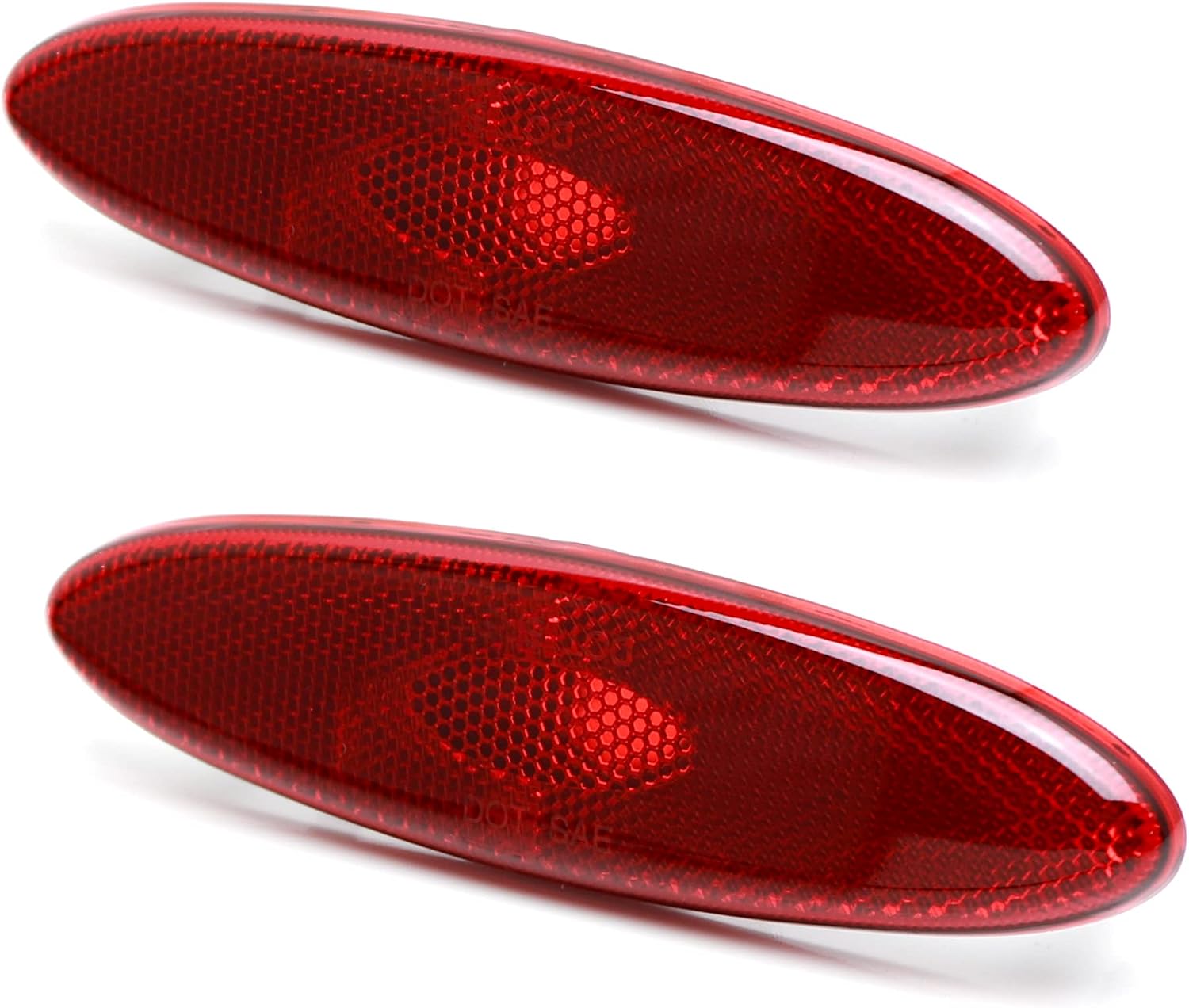 iJDMTOY OE-Spec Red Lens Rear Side Marker Lamp Housing Assemblies, Compatible with 1999-2004 Chevy C5 Corvette for Repair or Replacement