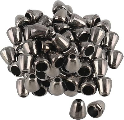 uxcell 100pcs Plastic Bell End Stopper Cord Rope Ends Locks Lanyard Clips Fastener for Backpack Drawstrings Accessories, Metal Black