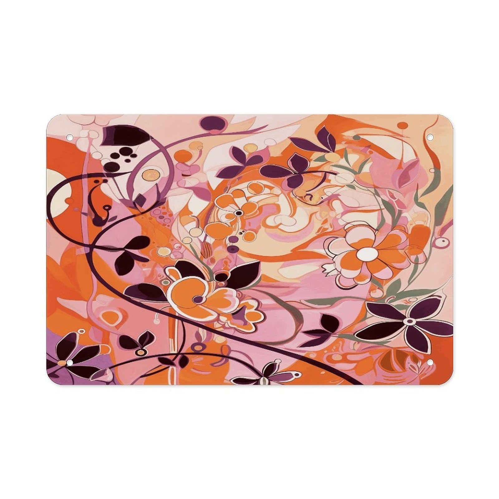 Floral Pattern Wall Art Metal Signs Tin Sign