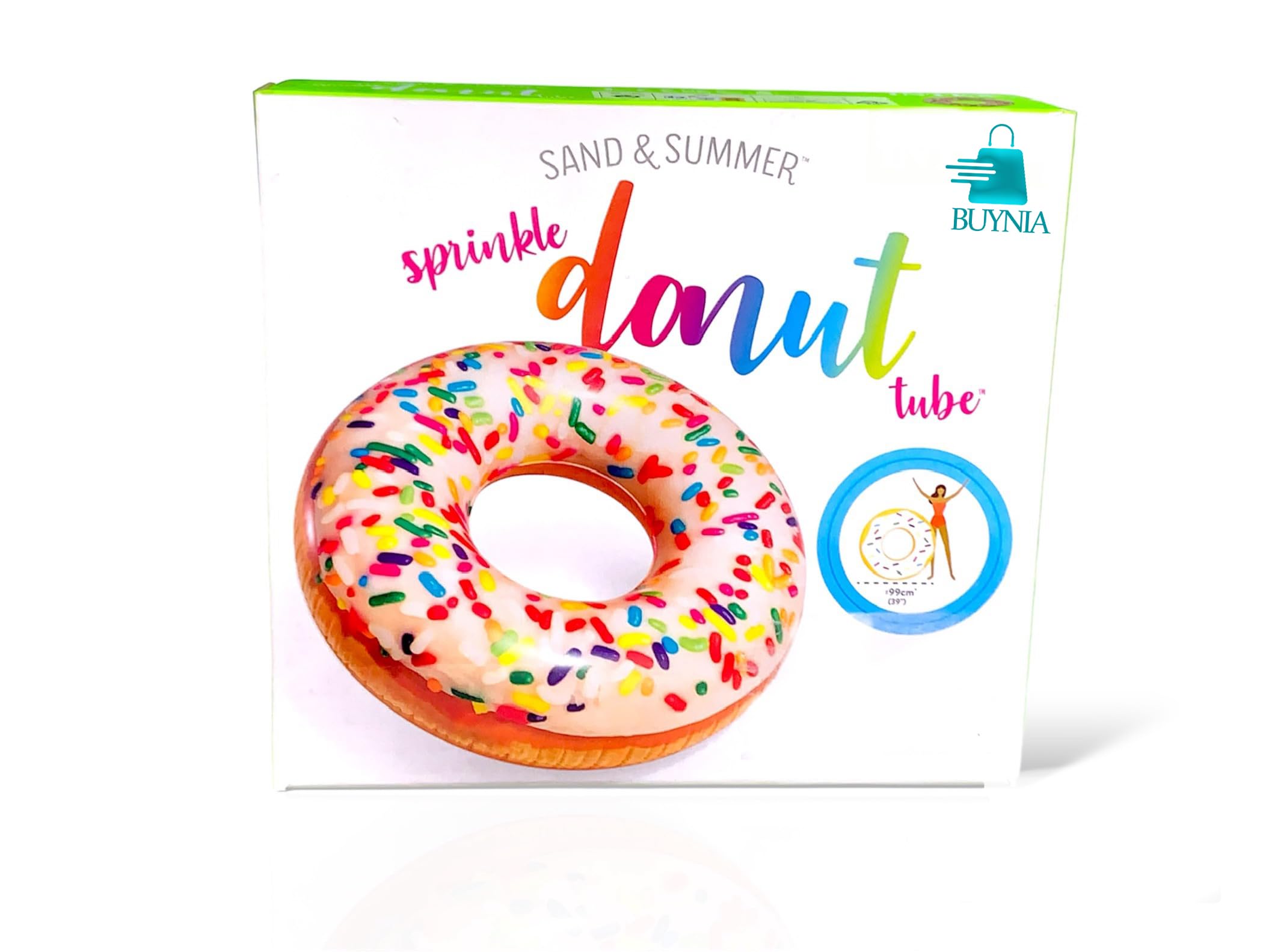 The "Buynia Donut Inflatable Tube with Sprinkle Fun"Sweet Summertime Float"