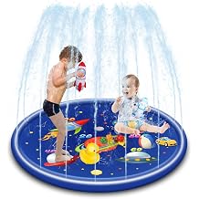 ZHUYNXIR 68 Inch Inflatable Sprinkler Pad for Kids, Outdoor Water Splash Play Mat with Detachable, Backyard Lawn Summer Water Toy Splash Pool for Boys, Girls and Pets.