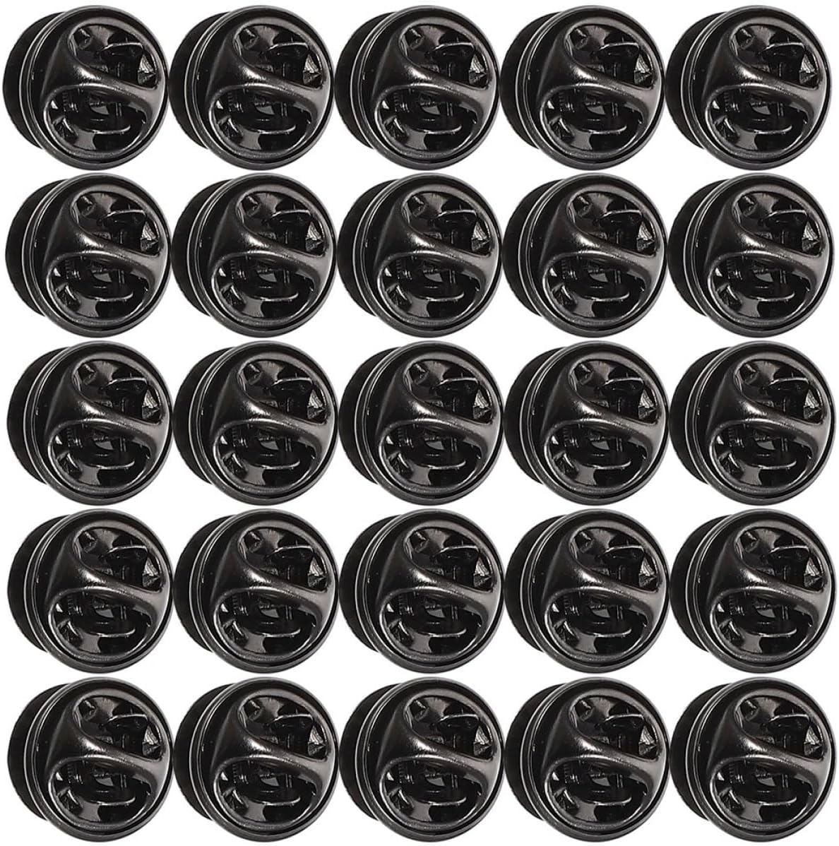 120 Sets Butterfly Clutch Pin Backs Locking Pins Metallic Finish 10mm Flat Head Tie Tack for Badge Making Craft Jewelry Accessories