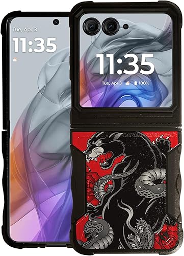 Miniatura 22 de CasesOnDeck GripArmor Shield Slim Heavy Duty Case Negro Mate: Compatible con Motorola Motorola RAZR (solo 2024) / Moto RAZR 2024 (controlador retro)