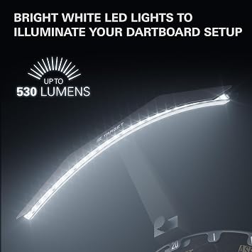 Target Dart Arc Dartboard LED Light - Safely Fits All Dartboards - Easy Assembly - Bright Lighting Illuminates the Entire Board - 3m Cable