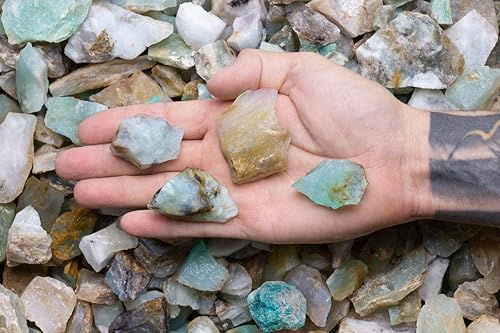 Miniatura 4 de Fantasia Materiales: 1 libra de piedras en bruto de ópalo azul natural de Perú