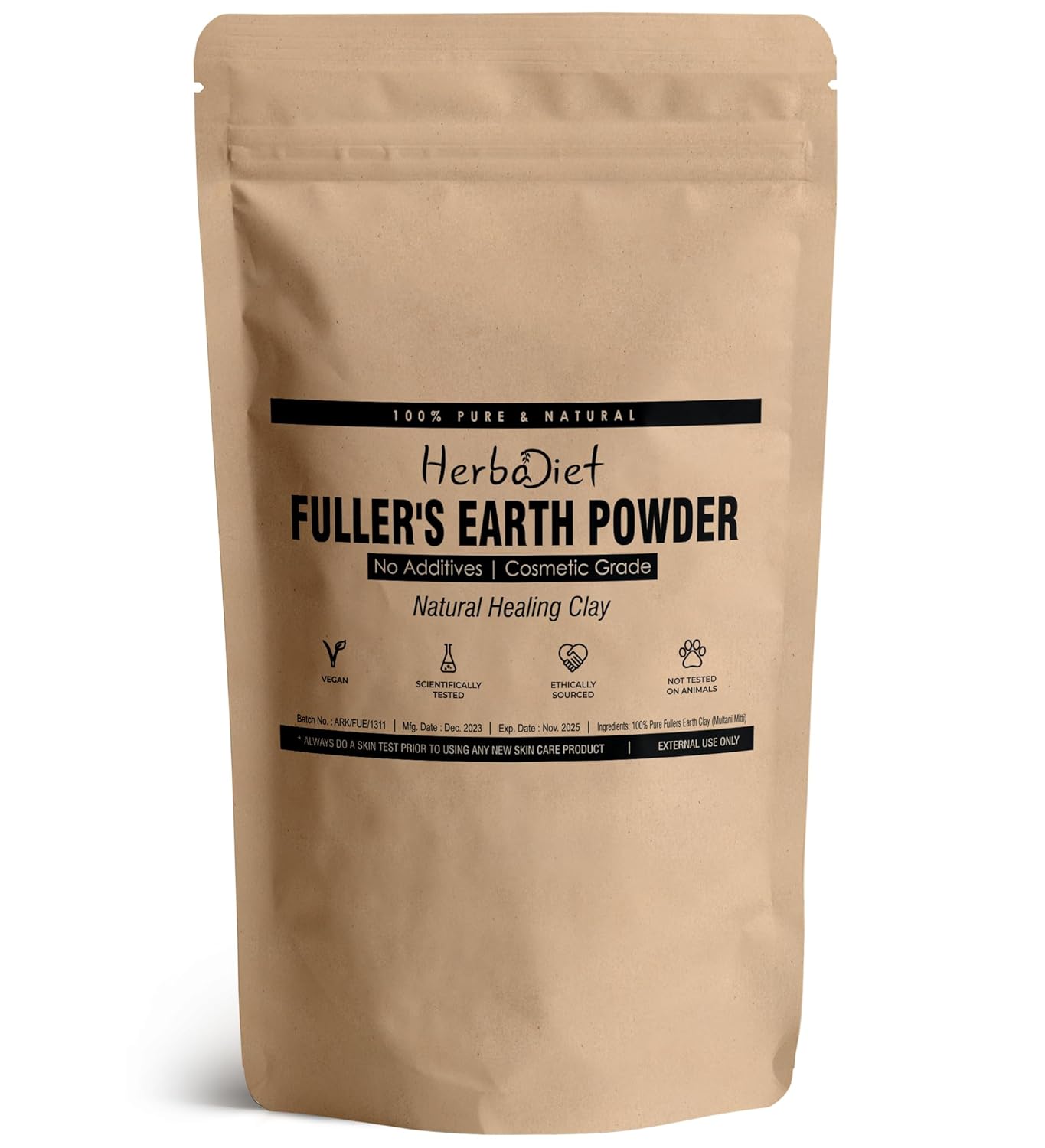 Herbadiet Fuller's Earth Clay Powder, 100g 100 Pure