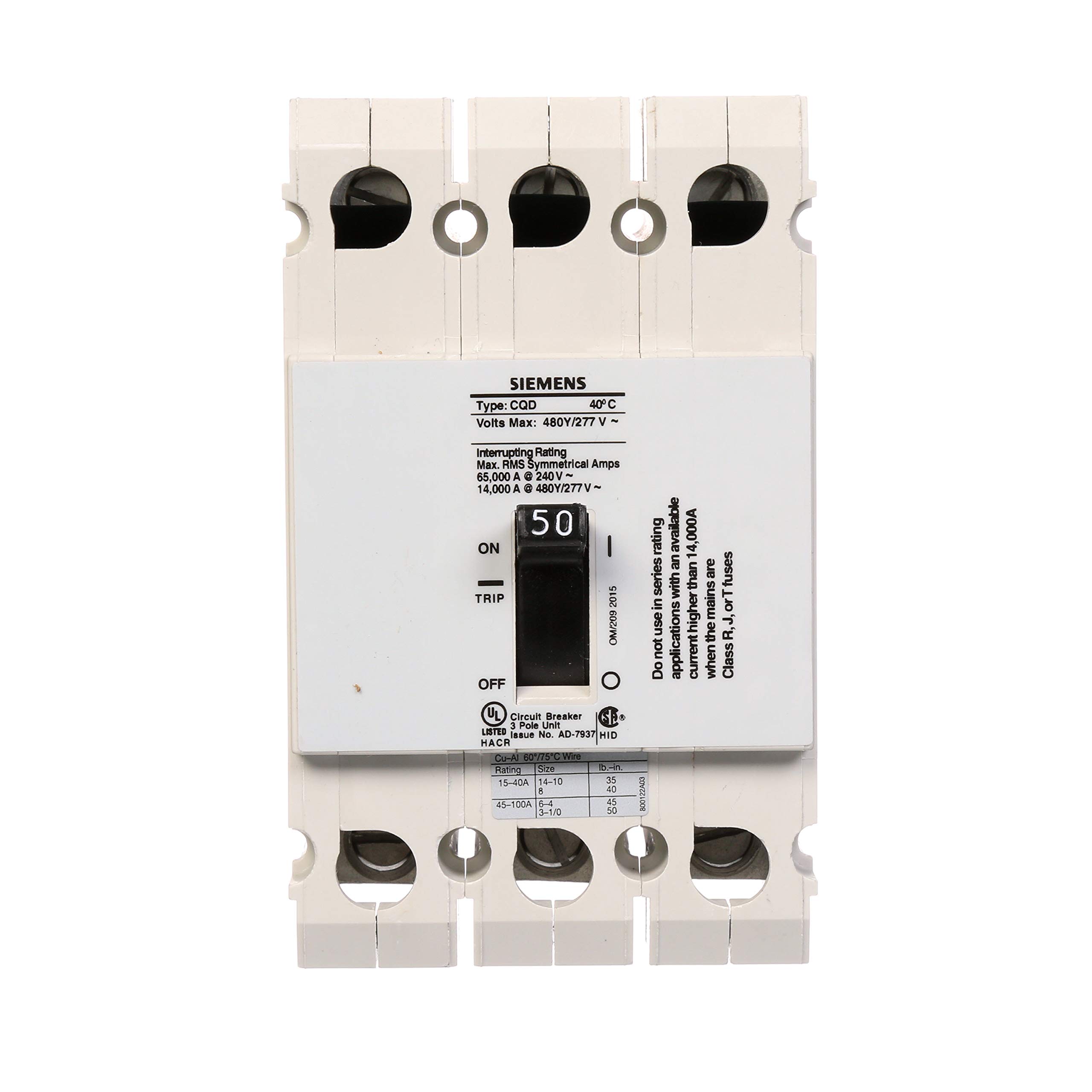 GE THQB32090; 3P 90A 240V BOLT-ON CB
