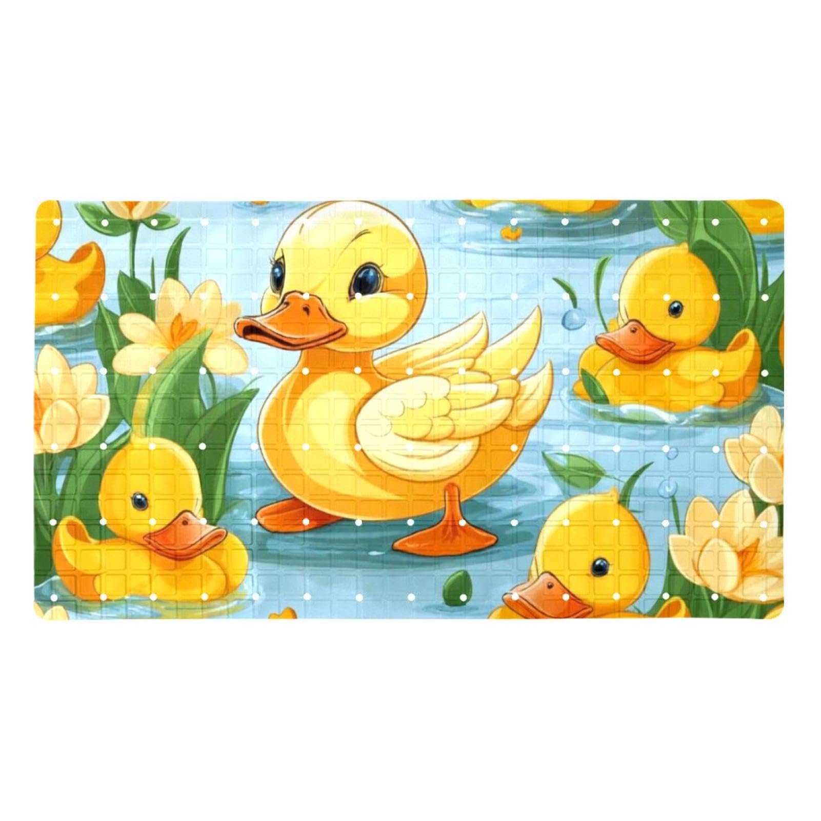 Tapis de bain antidérapant Cute Yellow Duck pour la douche familiale