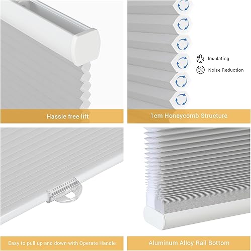 Miniatura 3 de Homebox Persianas celulares sin cordón, persianas para ventana para oficina en casa, con filtro de iluminación, oscurecimiento de habitación, color