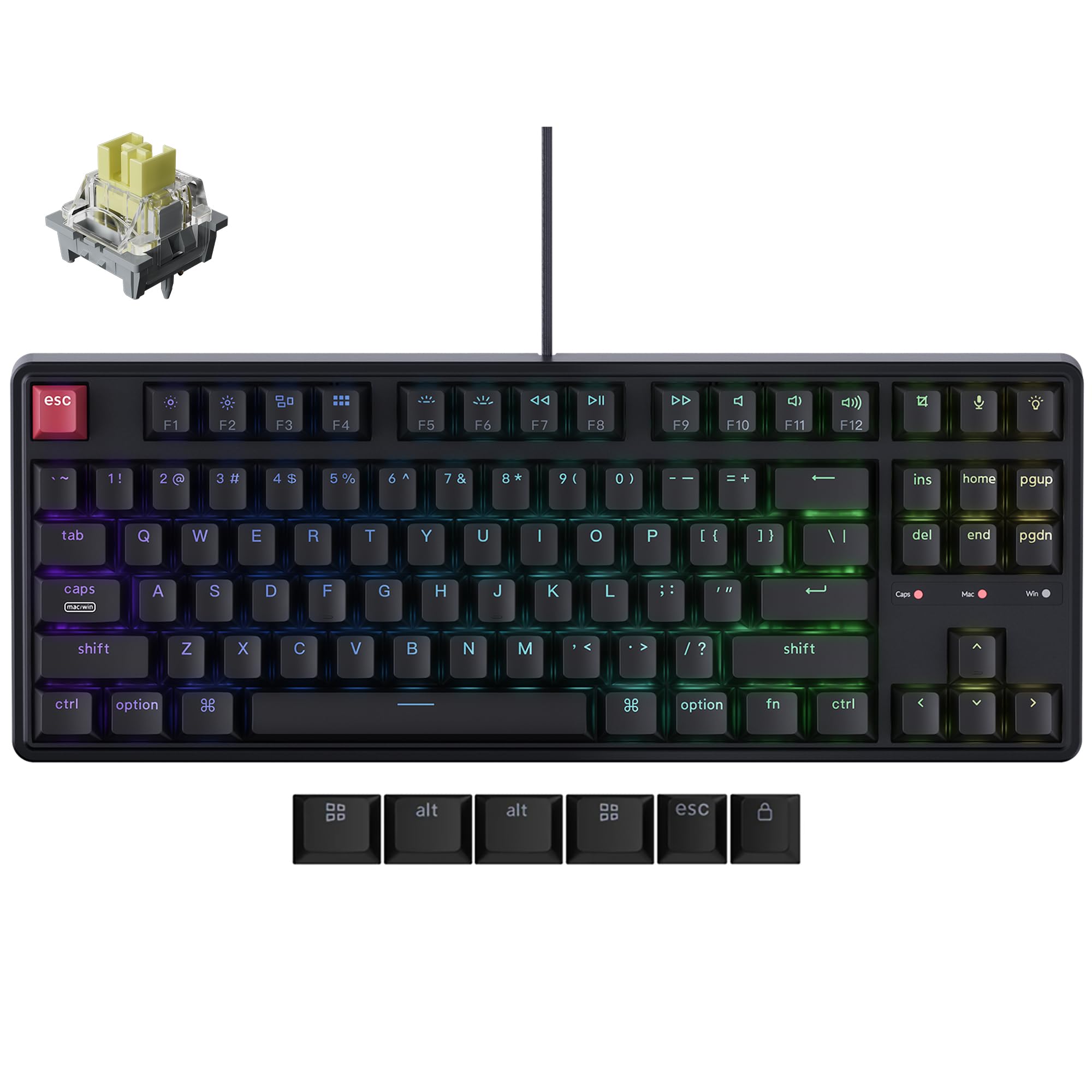 Amazon | Keychron C3 Pro TKL 80%有線メカニカルキーボード 8K