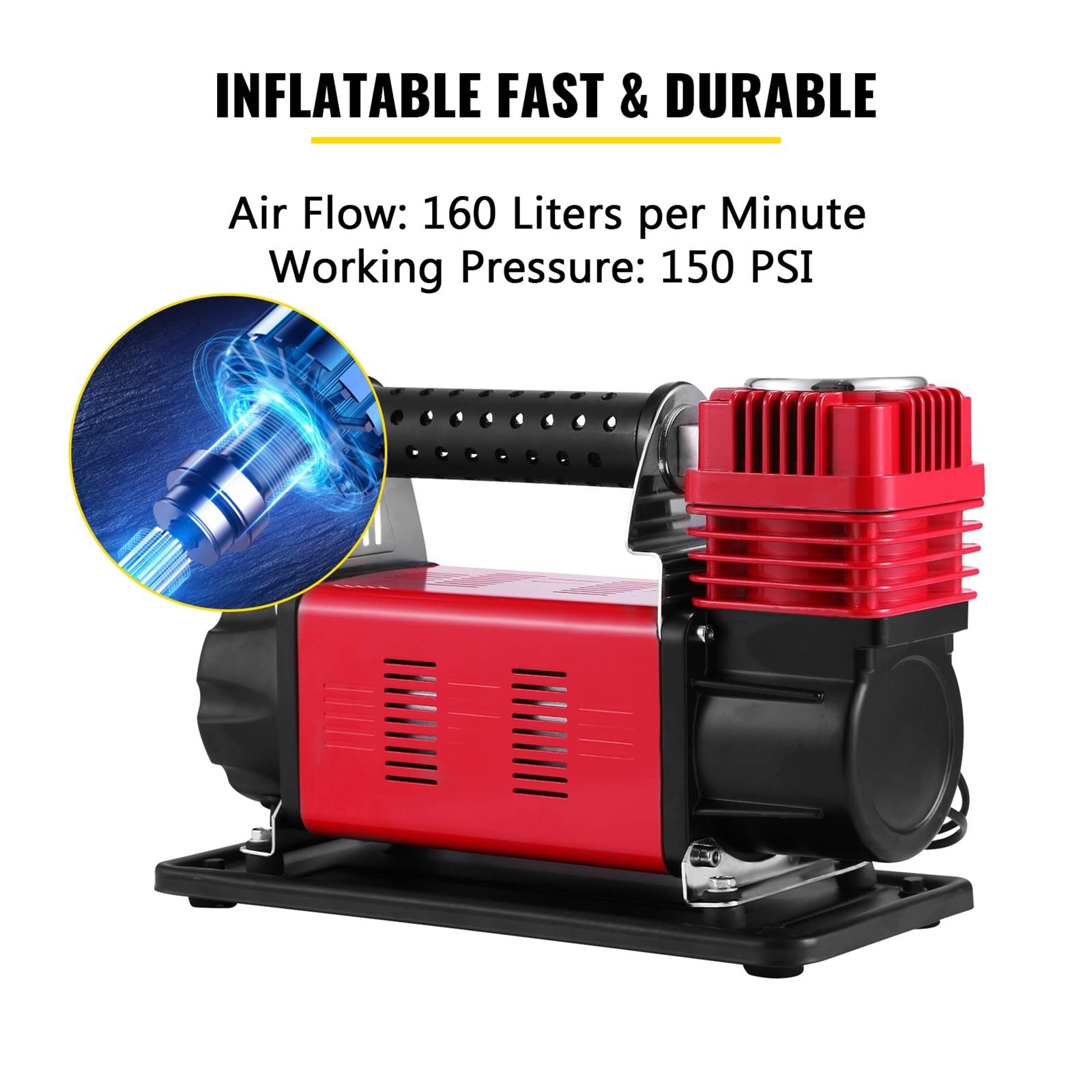 Compressore Portatile Per Auto 160PSI – Gonfiatore Elettrico Senza Fili 5x Più Veloce