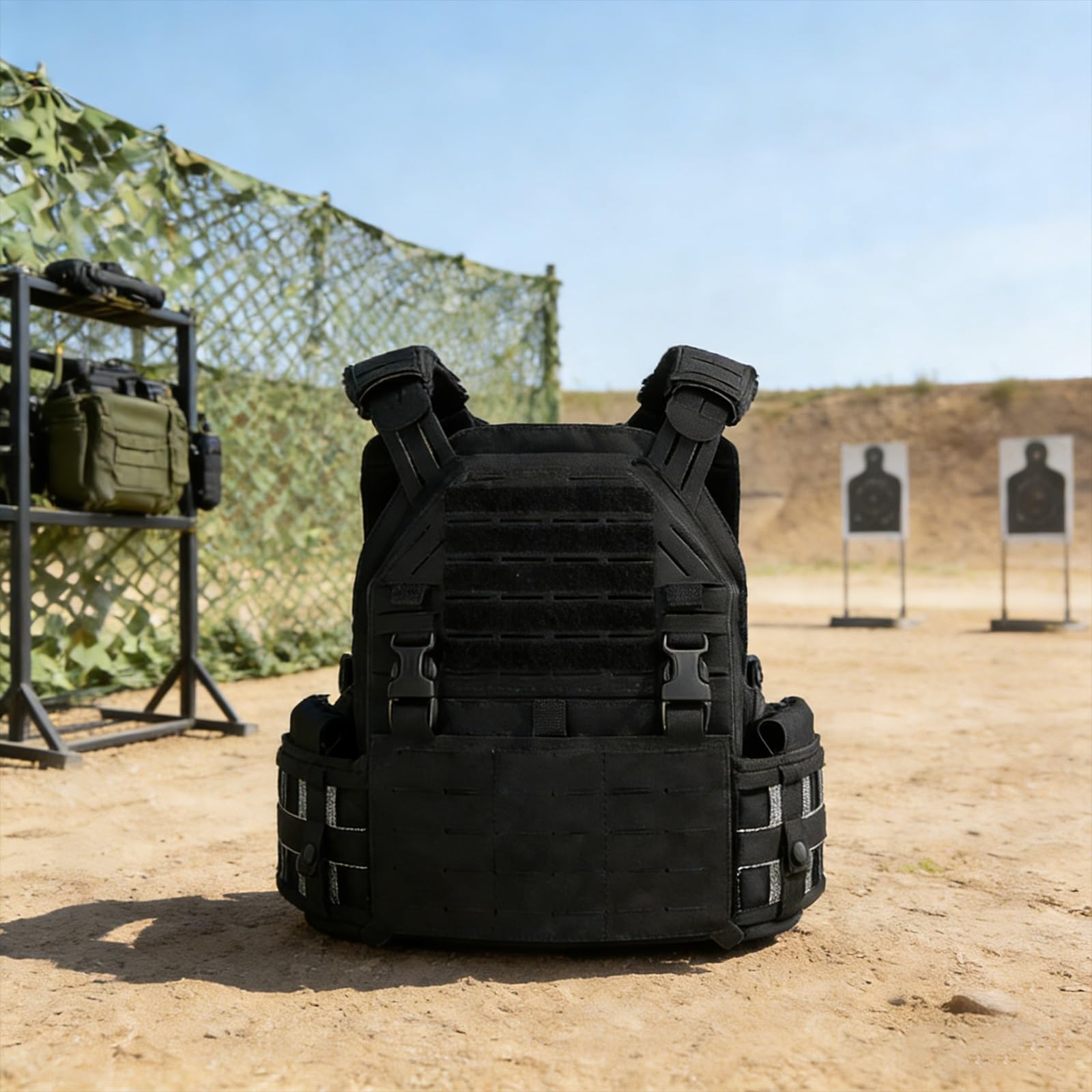 Chaleco táctico, ajustable, ligero, equipo de entrenamiento de protección para actividades al aire libre, caza, airsoft y juegos de CS, duradero, multiusos, equipo táctico al aire libre