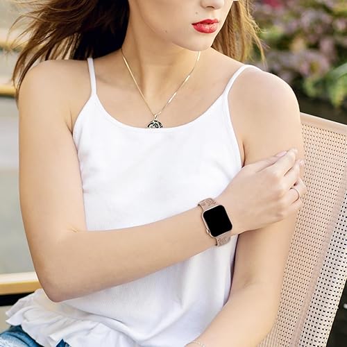 Miniatura 5 de Paquete de 3 correas de silicona grabadas florales compatibles con Apple Watch Band de 1.496 pulgadas, 1.575 pulgadas, 1.614 pulgadas, 1.654