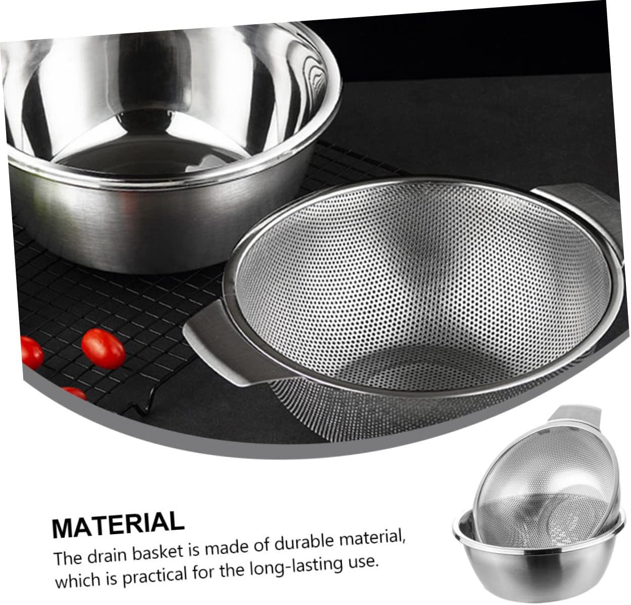 1set Double Draining Baskets Versatile Kitchen Filter for Fruits Vegetables and Food Items