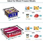 iSPECLE 4 Pack Freezer Organizer Bins - Fit 10 to 20 Cu.Ft Deep Freezer, Expandable Wire Storage Chest Freezer Baskets for Frozen Food, Stackable with Handles, Black