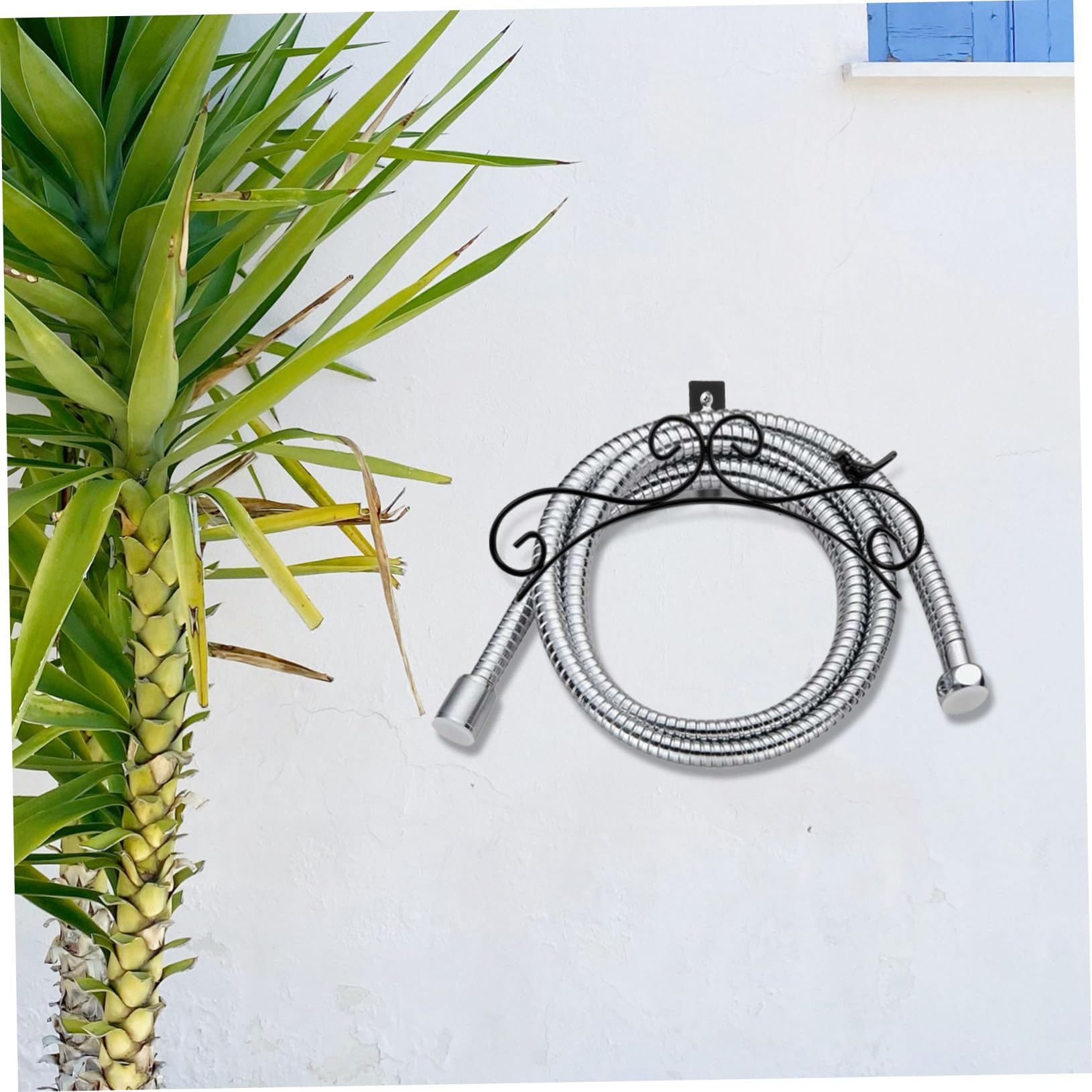 Toyvian Support Mural Tuyau Fer Forgé Robuste pour Jardin Porte-Tuyau Résistant et Rangement Mural Polyvalent pour Tuyaux Arrosage Outils et Cordons Facile à Installer pour Extérieur et