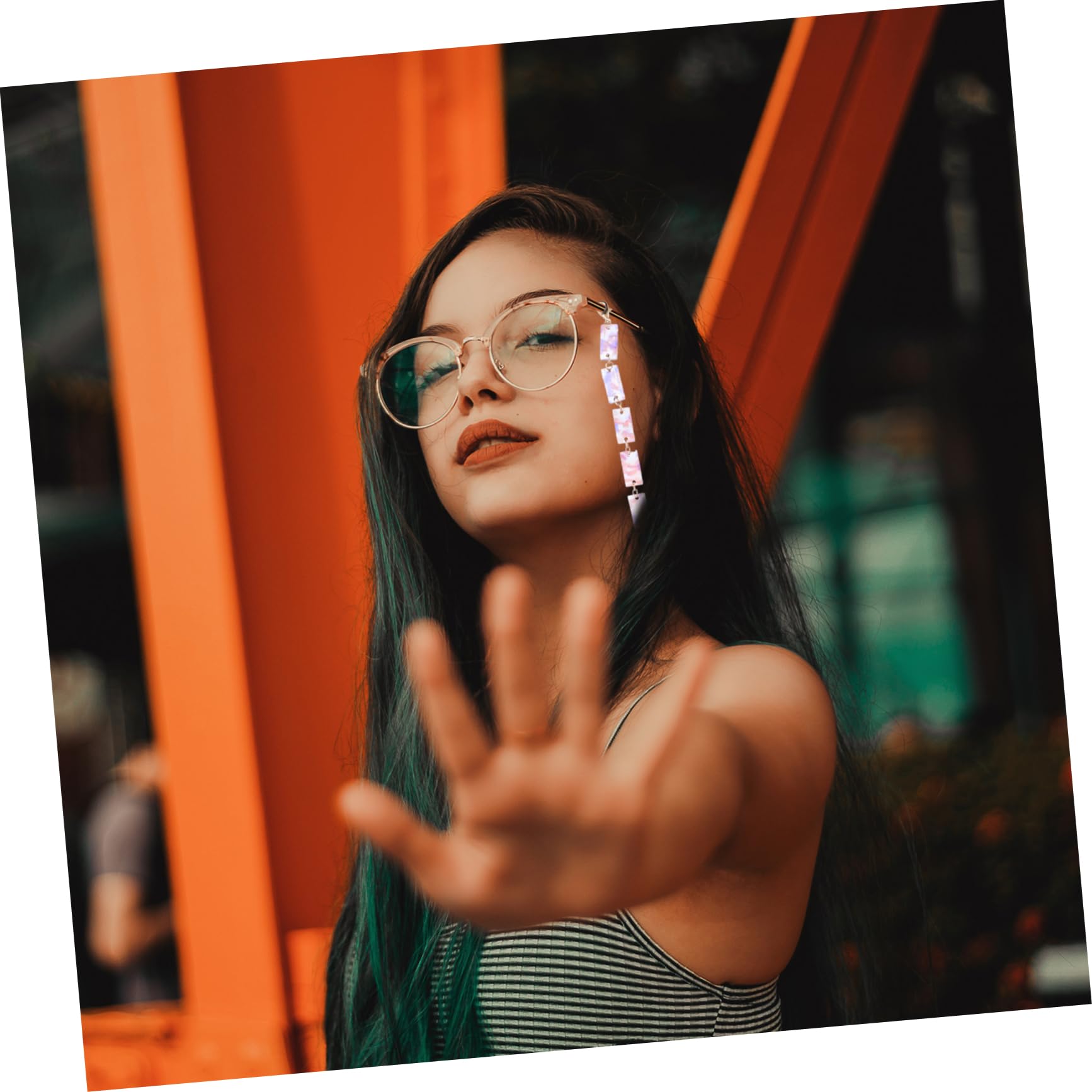 FRCOLOR Gafas De Acrílico Collares Decorativos Para Lentes Y Resistentes Estampado