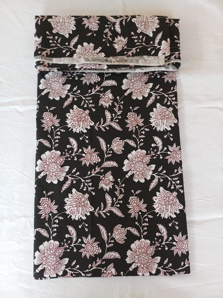 Printed Cotton Cloth Materiel Natural Running Jaipuri Hand Block Printed Women Dress Material Kurtis Natural 44" Inches Width 2..5 Meter-image-42