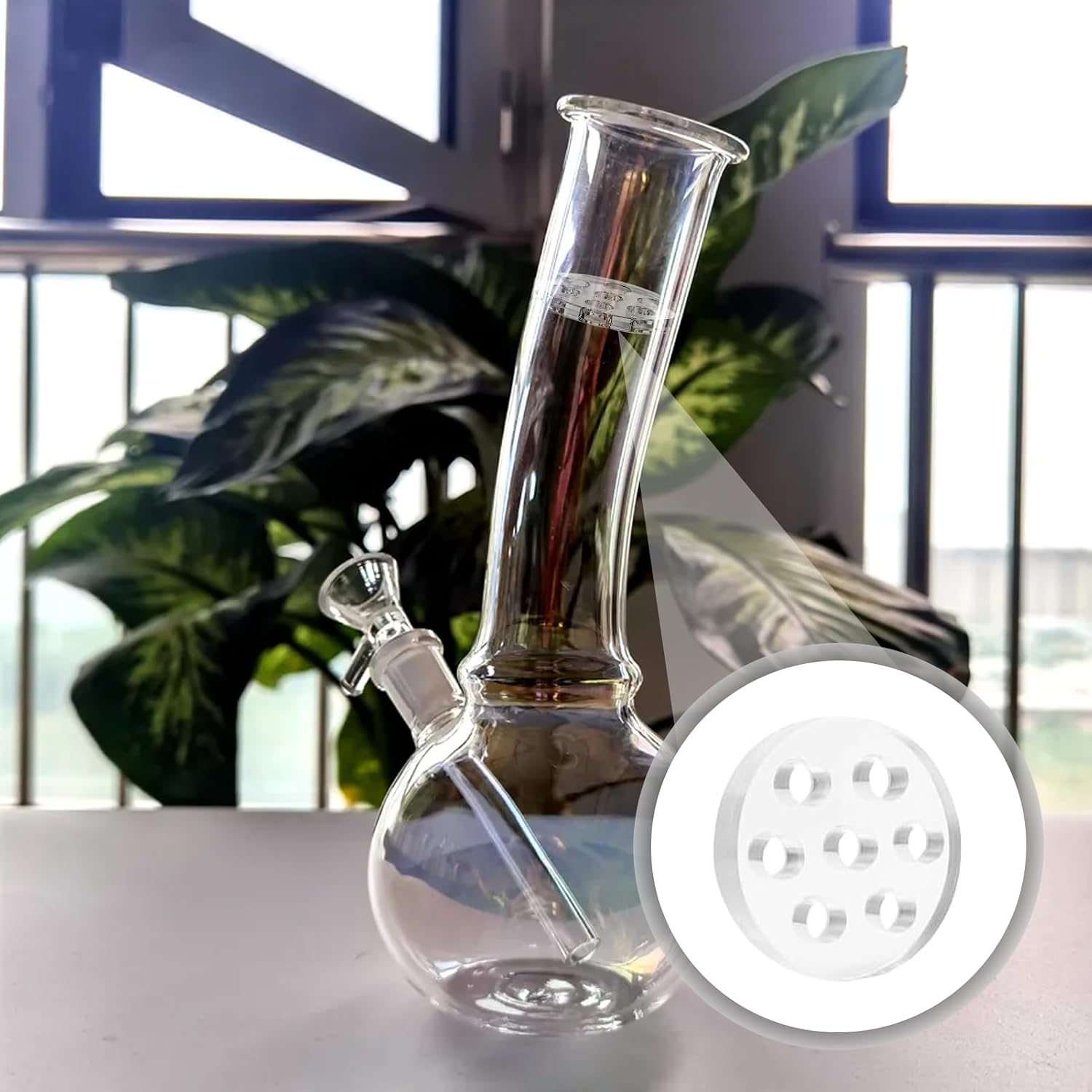 100Pcs 8mm High Borosilicate Glass Screens,Holes Reusable and Easy to Clean