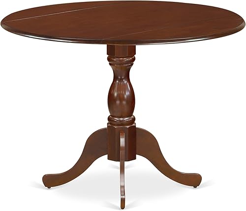 Miniatura 36 de East West Furniture DMT-ABK-TP Dublin - Mesa de comedor redonda de madera con base de gota y pedestal, 42 x 42 pulgadas, color negro cepillado