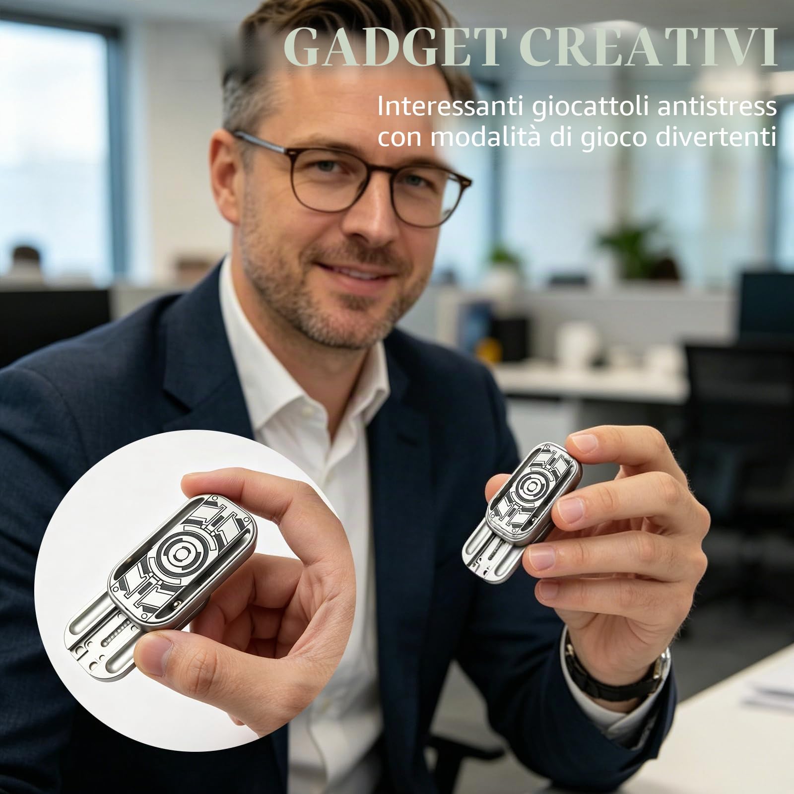 Fidget Toy in Metallo, Giocattoli Slider per Adulti, Lavoro, Studio