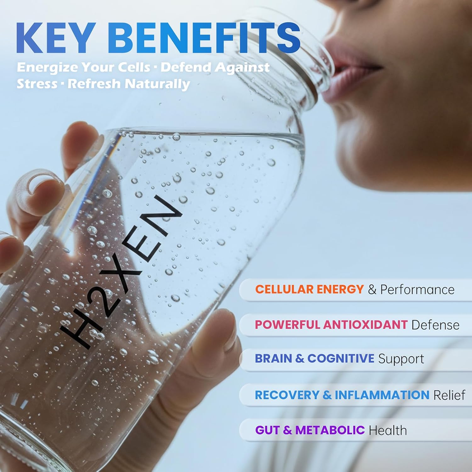 Molecular Hydrogen Tablets with Magnesium - 8 PPM Hydrogen Water Tablets for Drinking Water - Rich in Antioxidants, Supports Healthy Aging, Cellular Energy & Brain Health (60 Counts, Raspberry)