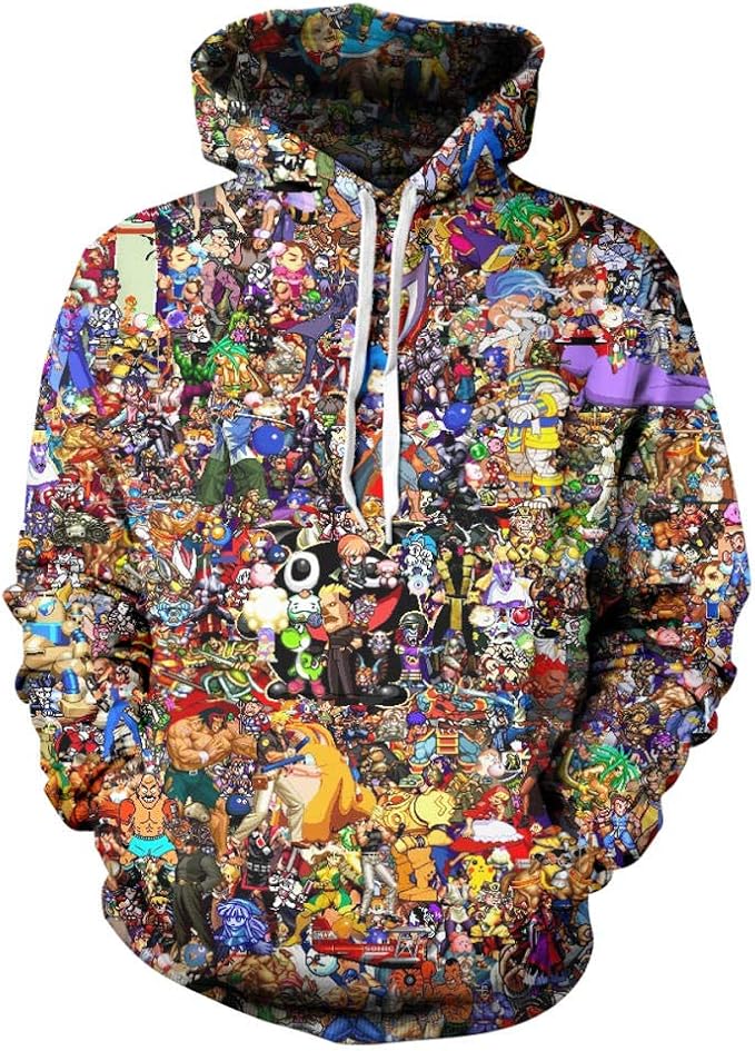 WHYWY Felpe con Cappuccio, Collezione di Personaggi dei Cartoni Animati  Classici con Cappuccio Felpa Giovane da Uomo Bello Felpa con Anime 3D  Unisex XL Color Mixing : Amazon.it: Abbigliamento