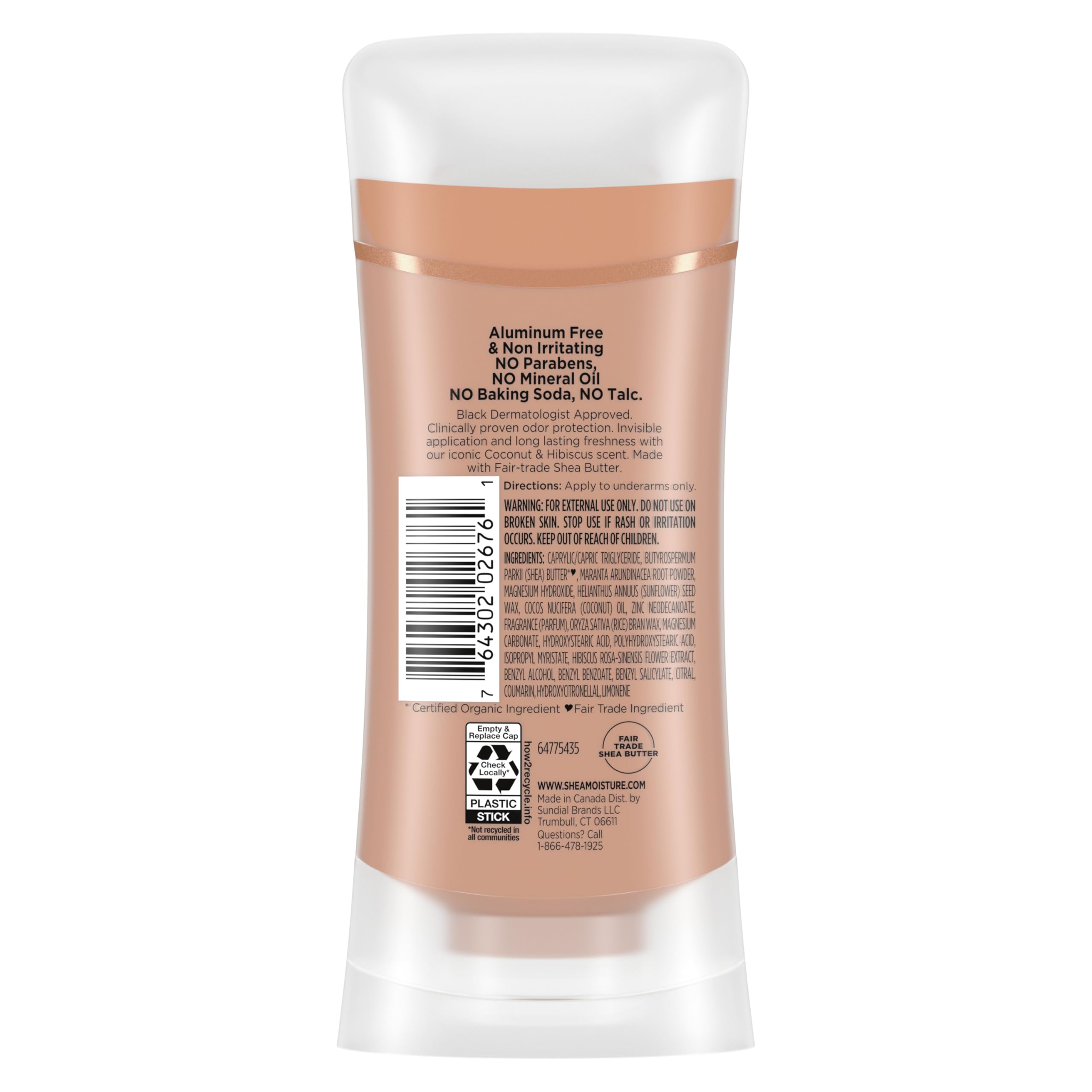 Amazon.com : SheaMoisture Deodorant Stick 72h Odor Control Coconut