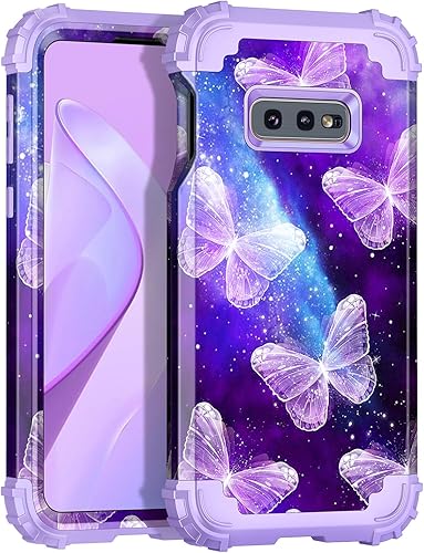 Miniatura 1 de Casetego Funda compatible con Galaxy S10E, patrón de mármol de tres capas, resistente, resistente, a prueba de golpes, cuerpo completo,